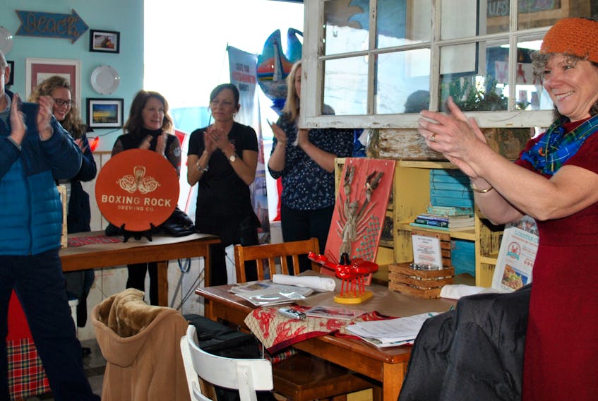 A round of applause at the launch of the South Shore Lobster Crawl in Barrington Passage on Jan. 31. KATHY JOHNSON