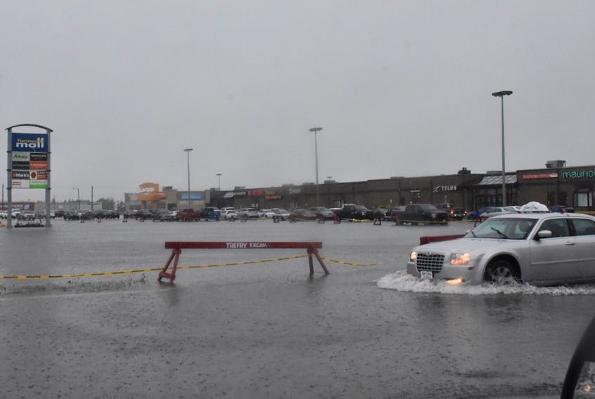 June 6 heavy rainfall in Yarmouth County. Yarmouth Mall parking lot. TINA COMEAU PHOTO