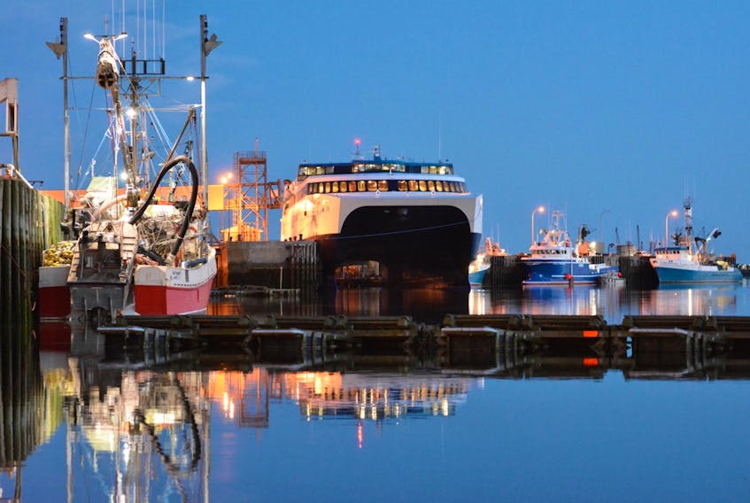 The Cat ferry docked on the Yarmouth waterfront. TINA COMEAU PHOTO