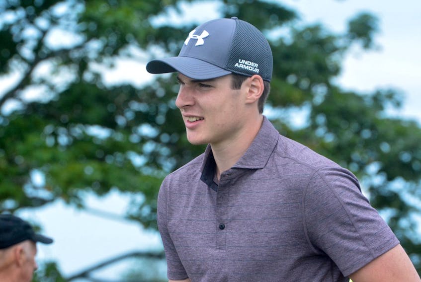 A photo of Ryan Graves taking part in a past Jody Shelley Golf Fore Health event in Yarmouth. Graves is enjoying another summer, but it also includes preparing for the upcoming hockey season. TINA COMEAU/FILE PHOTO