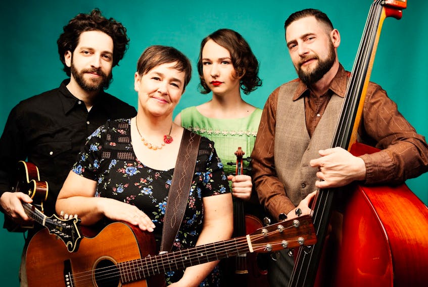 Scheduled to perform at the Richelieu club in Meteghan River Saturday, May 19 (from left): Andrew Collins, Anne Louis Genest (or Annie Lou), Sarah Hamilton, Max Heinemann.
