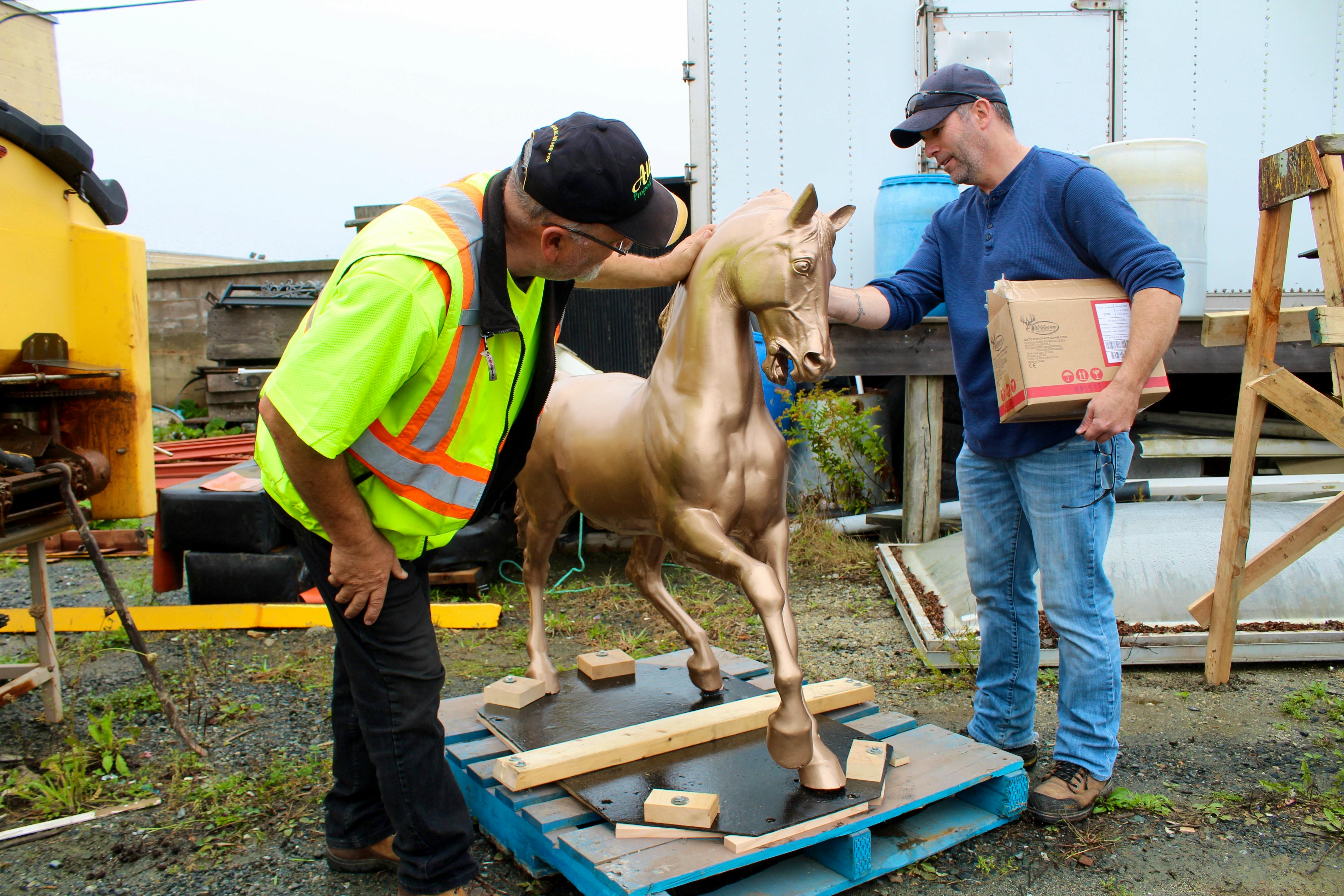 Lot - J.L. Motts Iron Works, New York, Cast Iron Horse Watering Trough