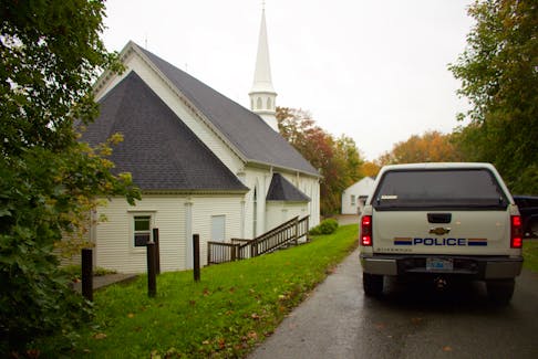 The RCMP are investigating two cases of arson involving this church in Weymouth Falls. The church was targeted on Oct. 8 and again on Oct. 11. AMANDA DOUCETTE PHOTO