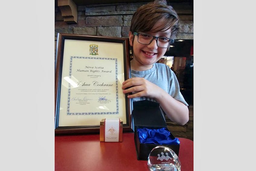 Josh Cochrane of Yarmouth was honoured with the Nova Scotia Human Rights award on Dec. 8.