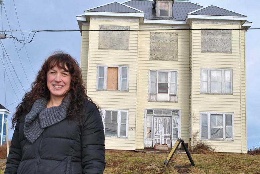 Ontario native Laura Smith has taken on the task of restoring the historic Minto Hotel in Woods Harbour as a commercial establishment that will include a coffee shop, a bed and breakfast, meeting/event space and a catering service. KATHY JOHNSON