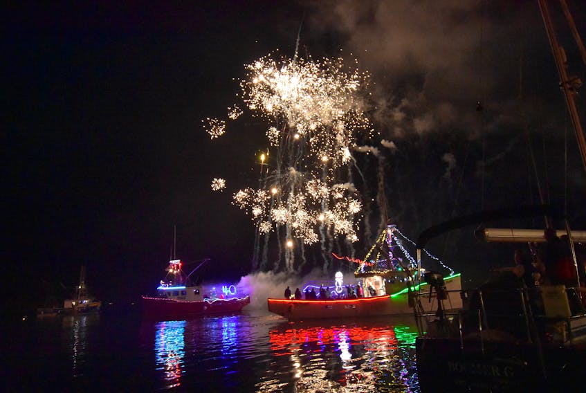 An image from the Parade of Lights in Yarmouth harbour during Seafest last year.