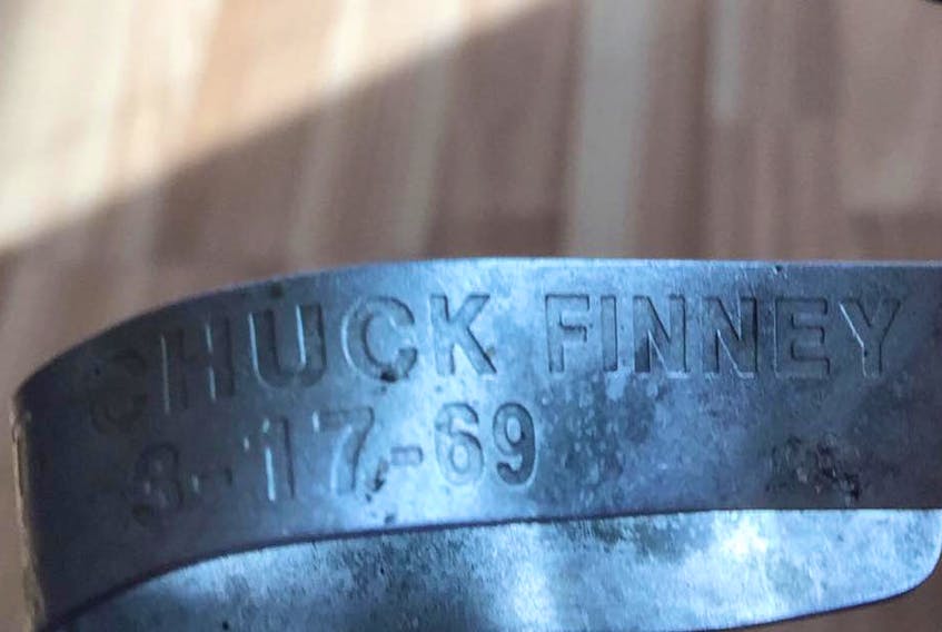 The Capt. Chuck Finney bracelet that Louisette Saulnier and Odette Thibodeau found on a Meteghan, N.S. beach.