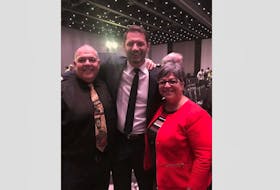 Jody Shelley pictured with Yarmouth Deputy Mayor Phil Mooney and Yarmouth Mayor Pam Mood at his Nov. 15 induction into the Nova Scotia Sport Hall of Fame. Shelley always refers to Yarmouth as his hometown with great affection and has been an ambassador, of sorts, for the community.