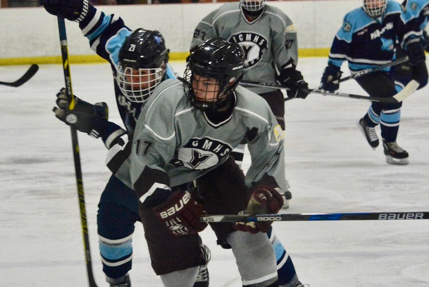 The Yarmouth Vikings and Par-en-Bas Sharks were on the ice for the last meeting between these two teams in the Valley High School Hockey League season on Feb. 16, which was also a benefit game for a former Vikings player.
