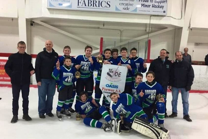 The Spears and MacLeod Pharmasave Peewee AA Mariners brought home the championship banner from the Joe Lamontagne March Break Tourmament.