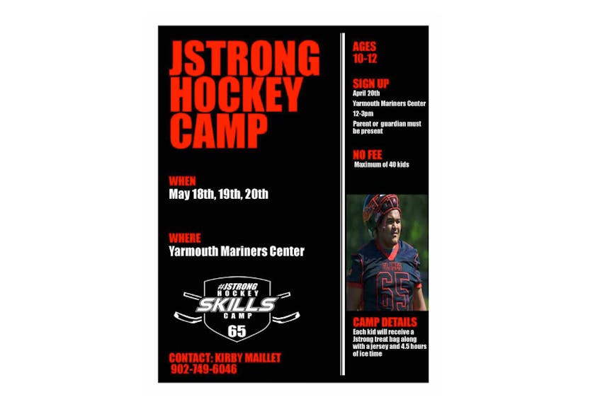 JStrong hockey camp.