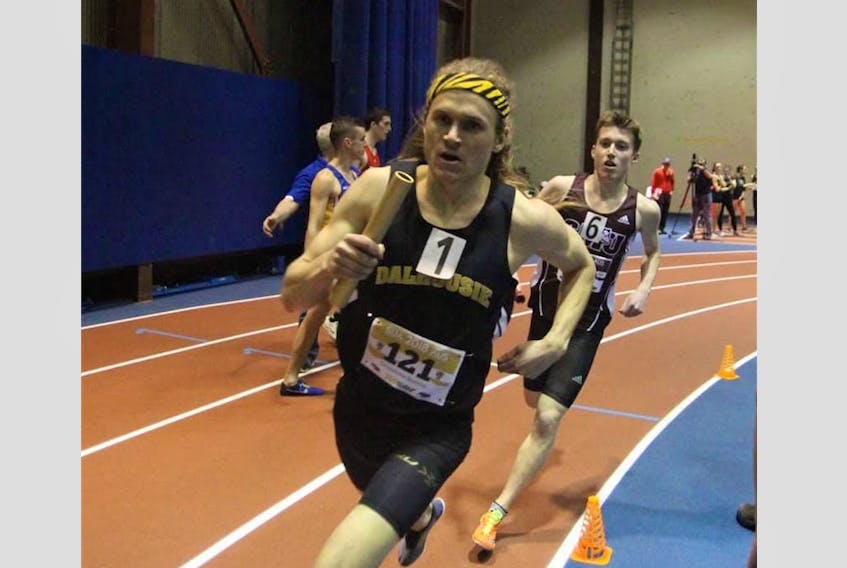 Hudson Grimshaw-Surette in one of his races from this past season, his first year running for Dalhousie University.