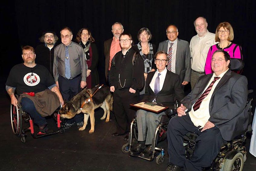 Clarence Robicheau of Concession, shown on the far right, is part of the Bill 59 Community Alliance group that was recognized recently with a Nova Scotia Human Rights Award. CONTRIBUTED
