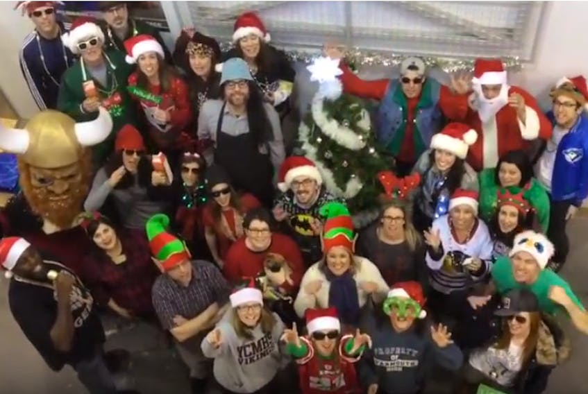 The staff at Yarmouth Consolidated Memorial High School has gotten into the holiday spirit with their own lip dub.