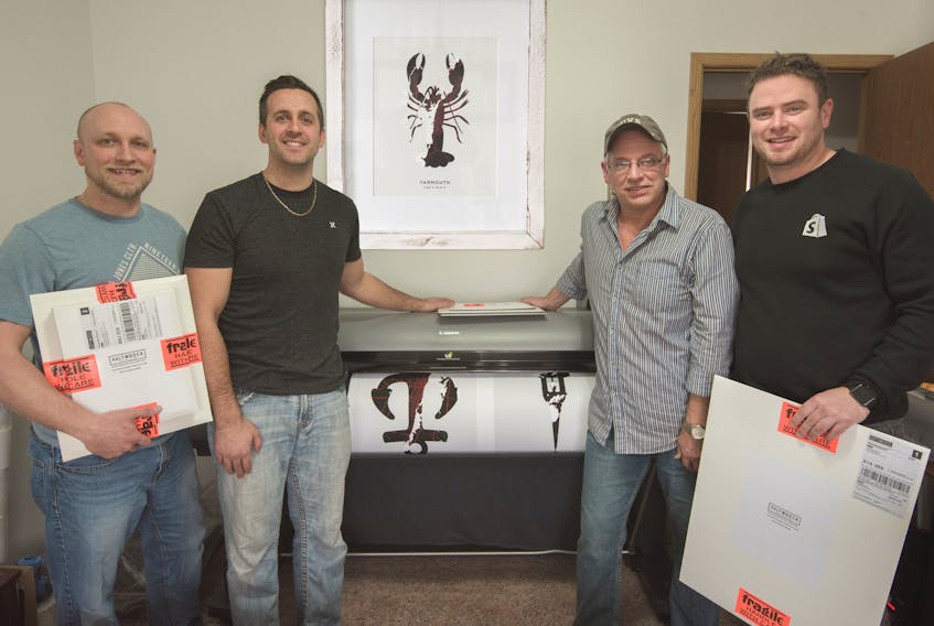 Yarmouth online shop Saltwreck has been seeing a lot of success. Involved in the business are Andre Surette, Miguel D'Eon, Randy Smith and Mark Dunkley.
