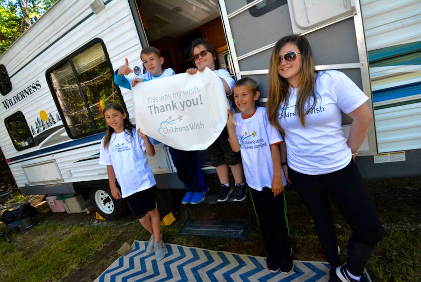 Seven-year-old Lucas Parent was granted his wish of a camping trailer from the Children's Wish Foundation on June 26. TINA COMEAU PHOTO