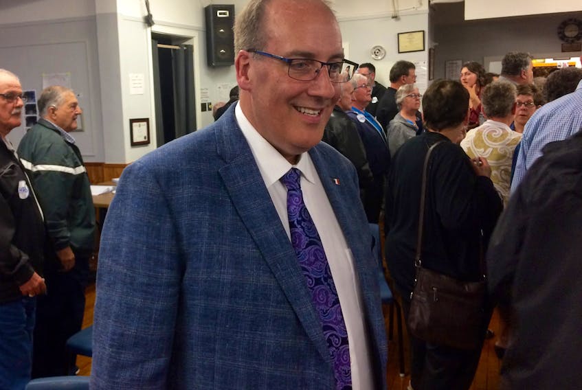Chris d’Entremont on Friday evening, June 21, at the Yarmouth Lions Club hall,, site of the first of the weekend’s nomination meetings to pick a Conservative candidate for this year’s federal election.