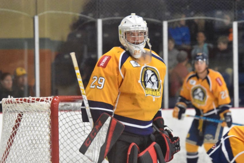 The Yarmouth Mariners had a 3-2 overtime win over the Pictou Crushers at home on Saturday, Sept. 22. TINA COMEAU PHOTO