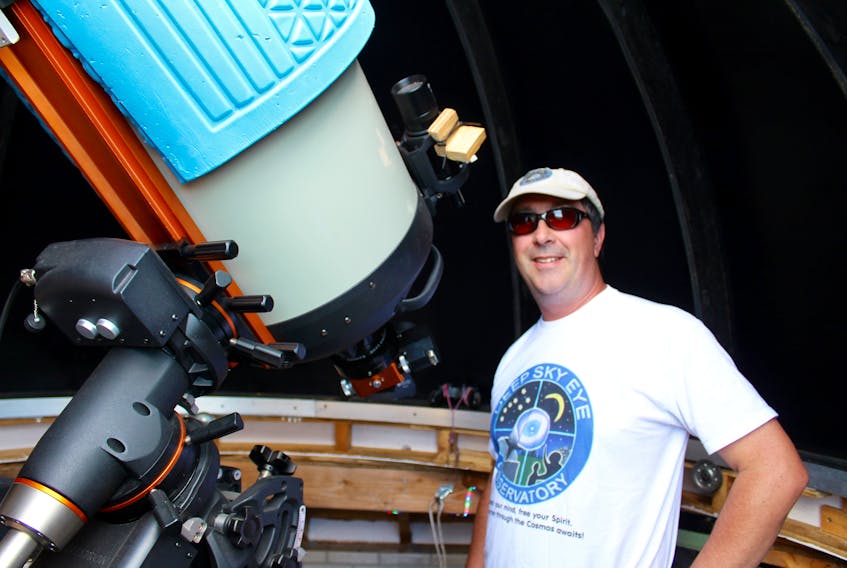Astronomer Tim Doucette at his Deep Sky Eye observatory in Quinan. The business is adding to the star gazing adventures they offer in 2019 with skybubbles and a cabin on property that overlooks the scenic Quinan River.