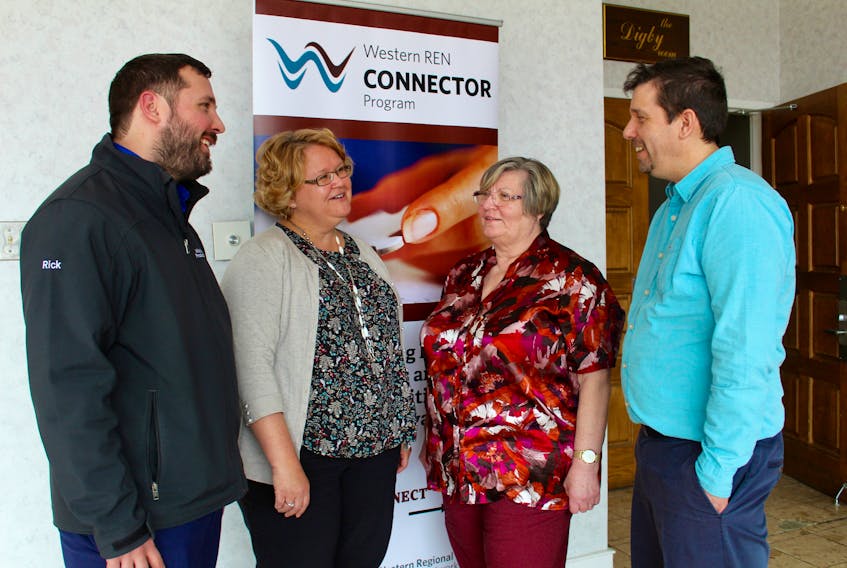 From left: Rick Allwright, Brenda LaGrandeur, Linda Gregory and Scott Surette. LaGrandeur is manager of the Western REN Connector Program. The three others are among the program’s “connectors.”