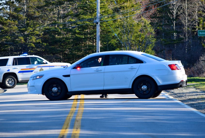 A section of Highway 3 in East Pubnico, Yarmouth County, was closed Monday, April 29, by the RCMP.
