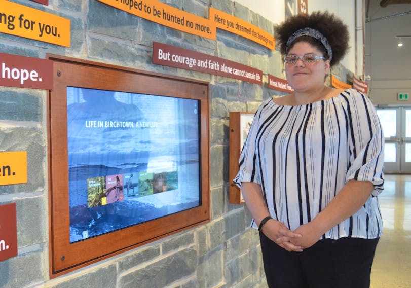 Vanessa Fells pictured at the Black Loyalist Heritage Society where she works as a Programming and Outreach Coordinator.