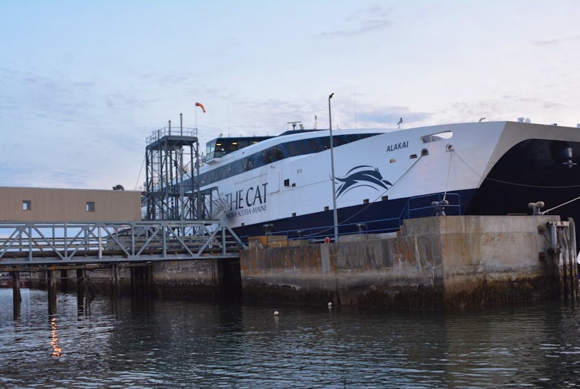 The Cat ferry docked in Yarmouth.