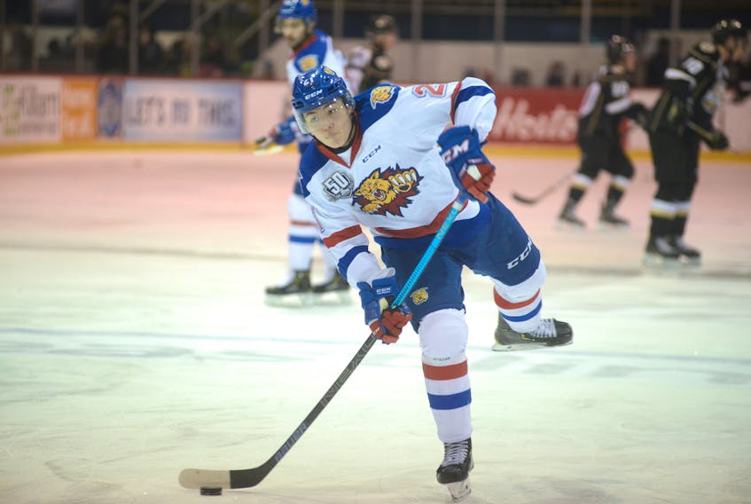 Jordan Spence is in his first season with the Moncton Wildcats of the Quebec Major Junior Hockey League.