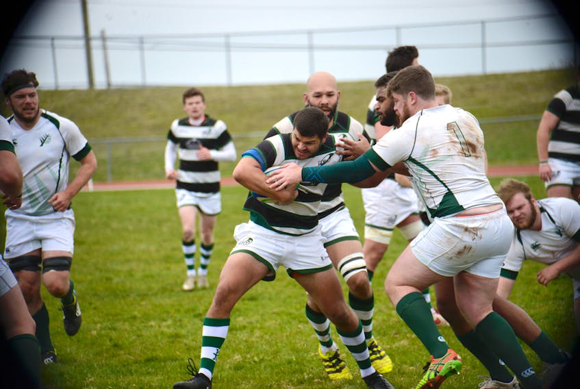 The P.E.I. Abbies hosted the New Brunswick Spruce Saturday at UPEI in Eastern Canadian super league men's rugby action.