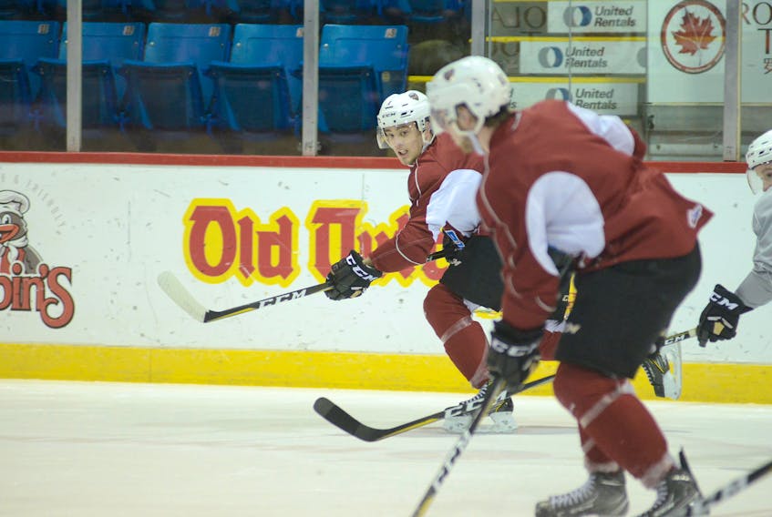 The Charlottetown Islanders practised Tuesday at the Eastlink Centre.