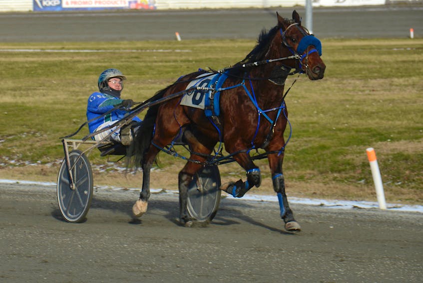 Screen Test, with Corey MacPherson doing the driving, won the feature Saturday at Red Shores at the Charlottetown Driving Park.