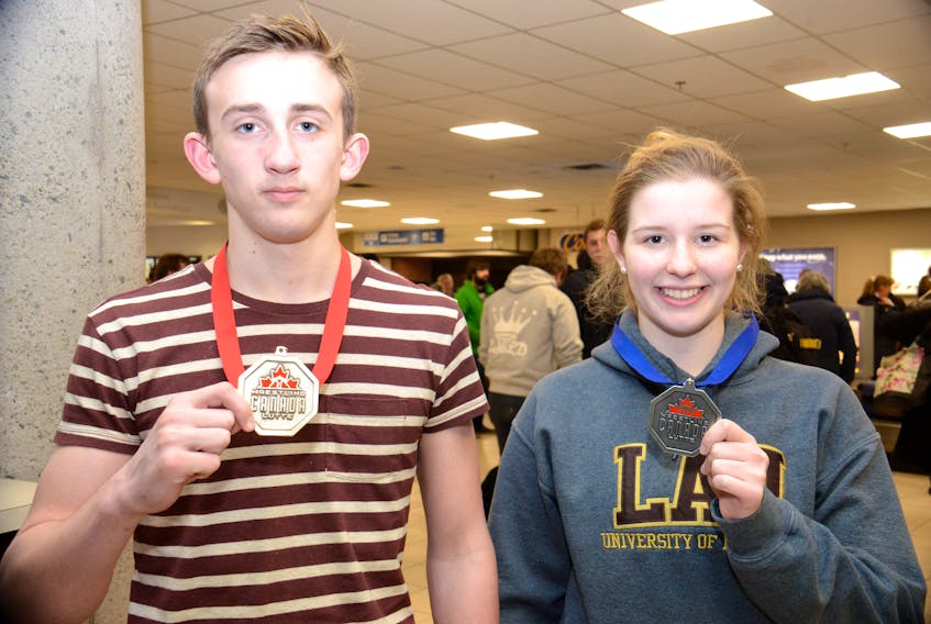 Nolan O’Rourke and Savannah MacLachlan returned home from the under-17 and -19 Canadian wrestling championships with medals Monday night.