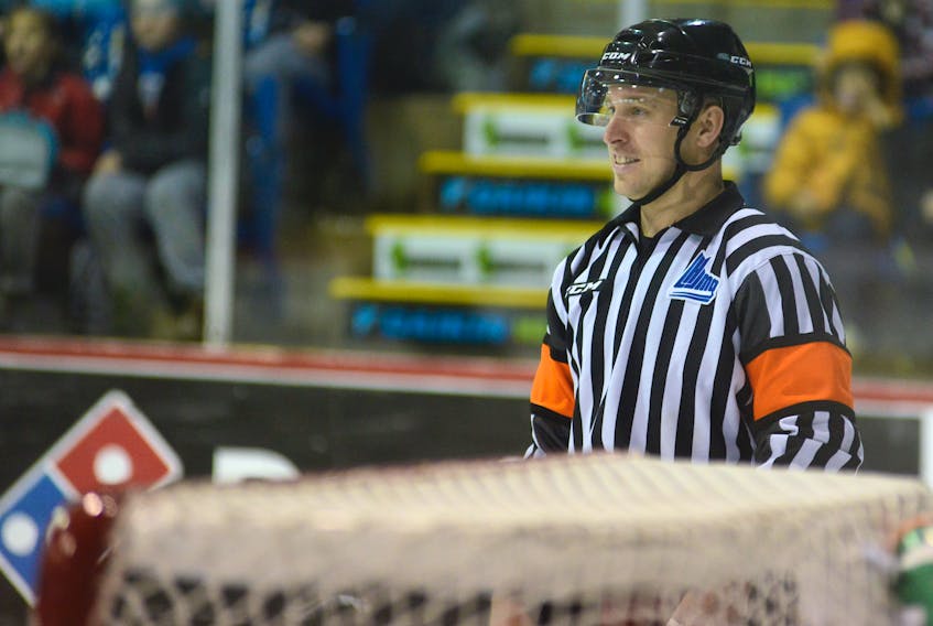 Chris Ivanko is in his first season as a referee in the Quebec Major Junior Hockey League.