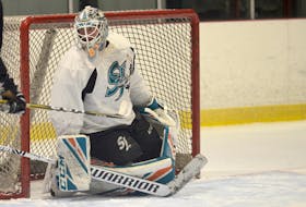 Former P.E.I. Rocket/Charlottetown Islanders’ goalie Antoine Bibeau is going to the San Jose Sharks’ camp next month looking to make the NHL squad after five years in the AHL.
Jason Malloy/The Guardian