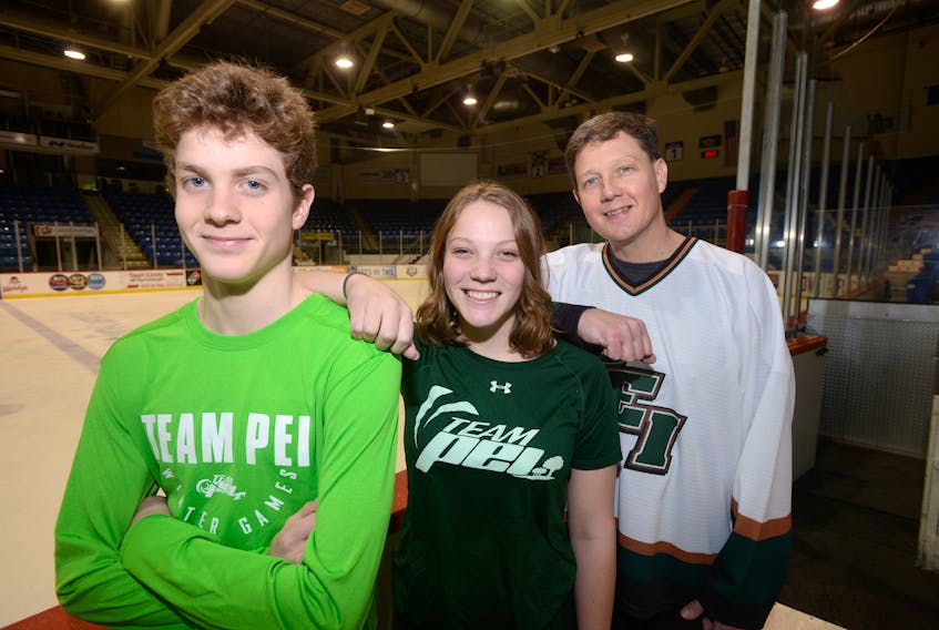 Kal White is the third member of his family to represent Prince Edward Island at the Canada Games. From left are Kal, Kaelyn and K.J.