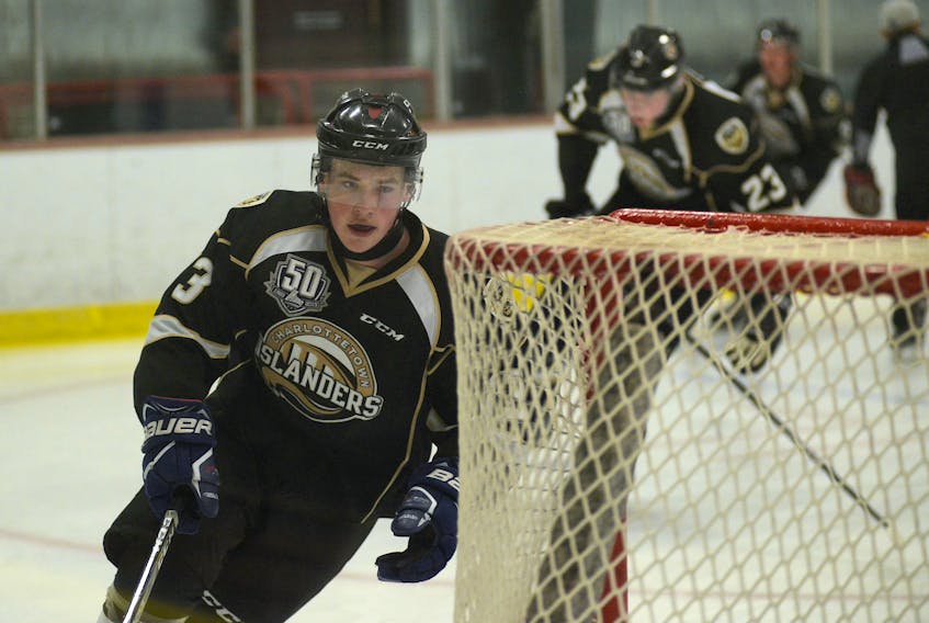 Nathan Kelly took part in the Charlottetown Islanders' rookie camp this month at the APM Centre in Cornwall.