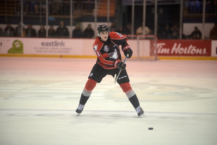 Noah Dobson played his first game in Charlottetown after being traded to the Rouyn-Noranda Huskies on Jan. 12, 2019.