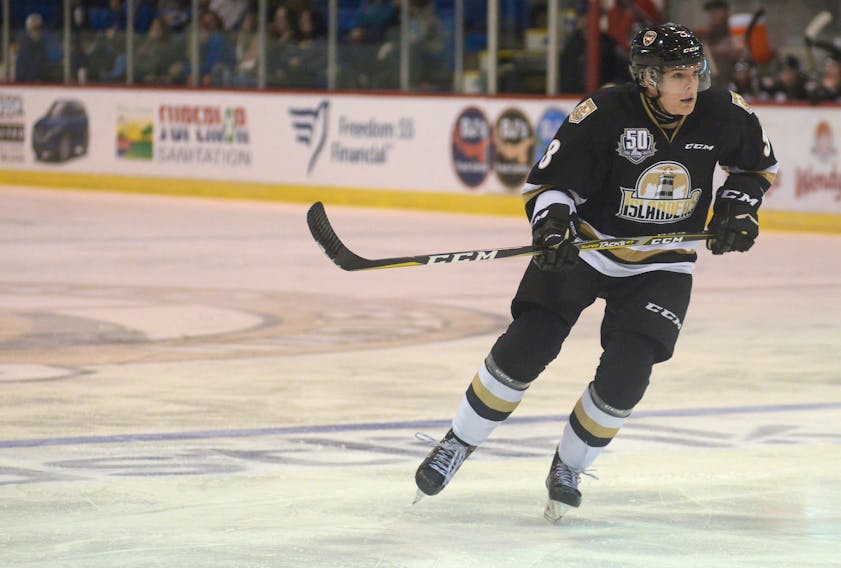 Jacob Arsenault played his first game with the Charlottetown Islanders on Oct. 26 at the Eastlink Centre.