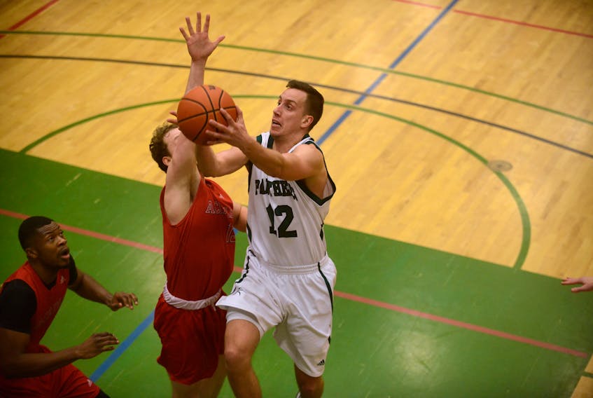 UPEI Panthers forward Milorad Sedlarevic penetrates to the paint Friday against the Acadia Axemen in Atlantic University Sport basketball action.
