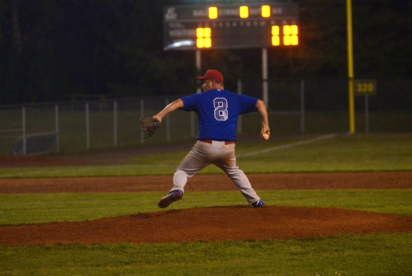 The Capital City Jays played the Yarmouth Gateways Sunday at Memorial Field in the 35-plus division of the Canadian National Oldtimers Baseball Championship.