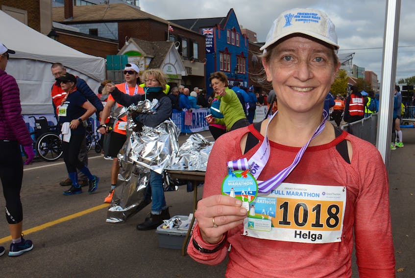 Helga Reisch-MacNeill of Kensington won the P.E.I. Marathon women's division Sunday.
