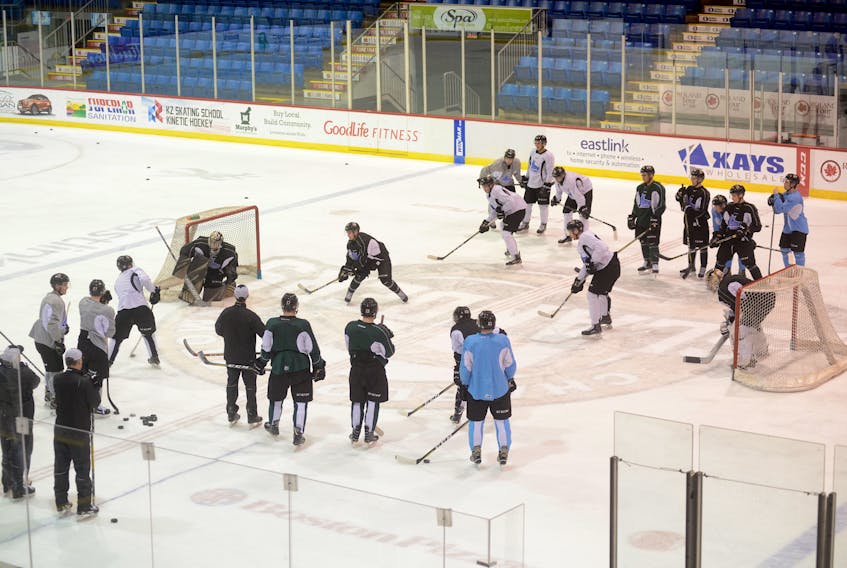 The Charlottetown Islanders practised Wednesday at the Eastlink Centre.