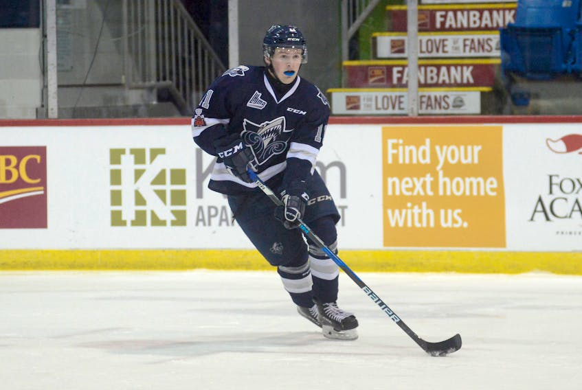 Alexis Lafreniere during his first game at the Eastlink Centre with the Rimouski Oceanic in January 2017.