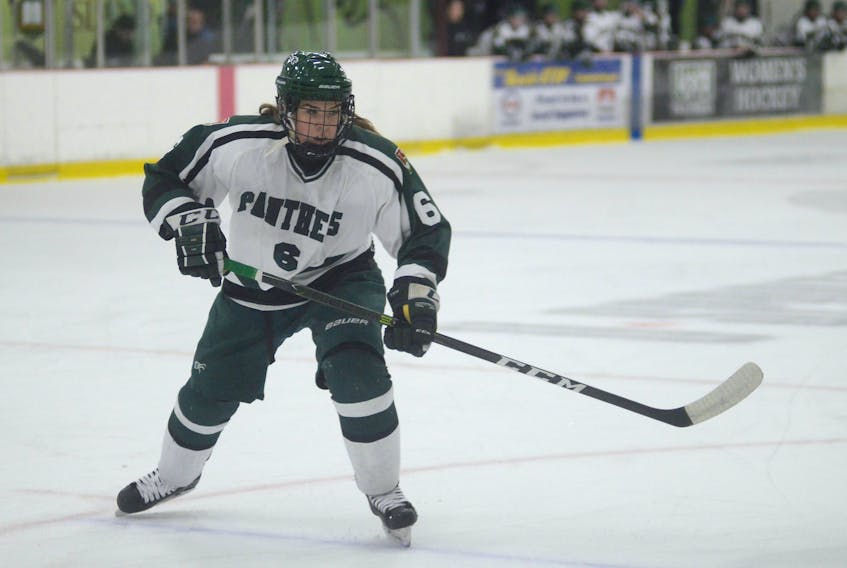 Jolena Gillard played her first Atlantic University Sport women's hockey game Friday as a member of the UPEI Panthers.