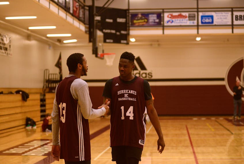 The Holland College Hurricanes men's basketball team practised Wednesday in preparation for this weekend's Atlantic Collegiate Athletic Association basketball championship in Bible Hill, N.S.