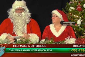 Mr. and Mrs. Claus helped read pledges during the live webathon to raise money for Hants County families in need this Christmas.