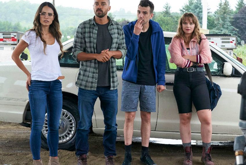 From left, Jordana Brewster, Jesse Williams, Jay Baruchel and Niamh Wilson in Random Acts of Violence.