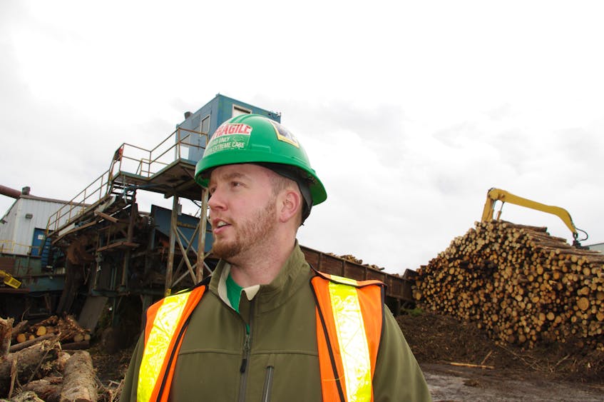 Scotsburn Lumber mill has made a deal to sell woodchips to Port Hawkesbury Paper. The mill used to sell chips to Northern Pulp in Pictou County. In this file photo, a worker is seen at the lumber mill.
