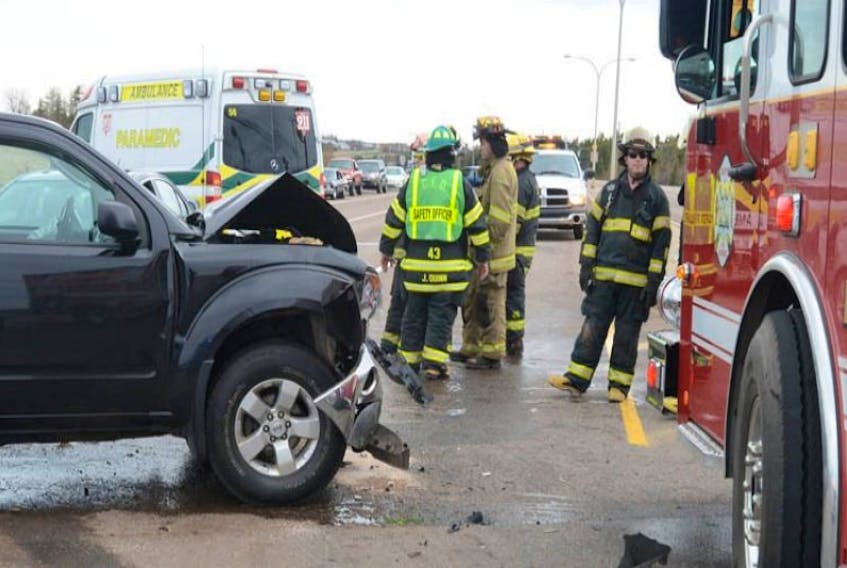 <p>An accident took place at the corner of the bypass highway and Malpeque Road in Charlottetown on Thursday. Fire, police and ambulance services were on scene and traffic was slowed until the area was cleared. It is still unknown the extent of the injuries.</p>
