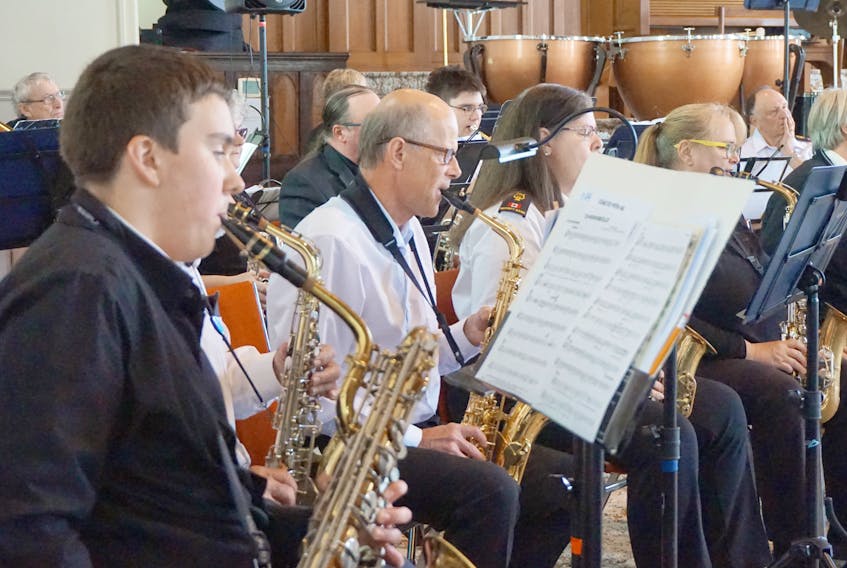 The Mersey Swing Band performed in the annual spring concert at the Zion United Church in Liverpool on June 3.